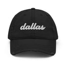 Cursive Dallas TX Distressed Dad Hat