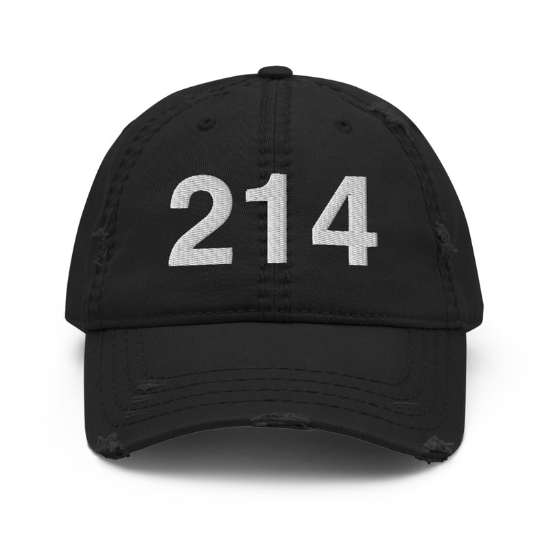 214 Dallas Area Code Distressed Dad Hat