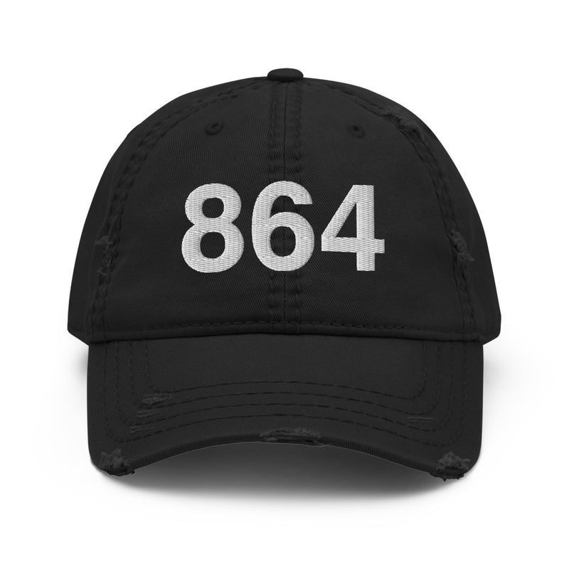 864 Greenville SC Area Code Distressed Dad Hat