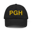 PGH Black & Gold Pittsburgh Distressed Dad Hat