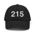 215 Philadelphia Area Code Distressed Dad Hat