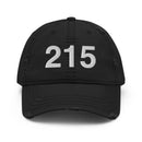 215 Philadelphia Area Code Distressed Dad Hat