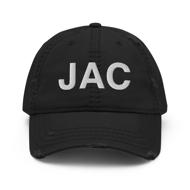 JAC Jackson Hole Airport Code Distressed Dad Hat