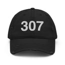 307 Wyoming Area Code Distressed Dad Hat
