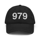 979 College Station Area Code Distressed Dad Hat