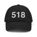 518 Upstate NY Area Code Distressed Dad Hat