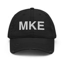 MKE Milwaukee Airport Code Distressed Dad Hat