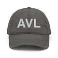 AVL Asheville NC Airport Code Distressed Dad Hat