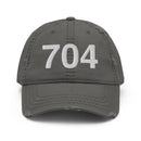 704 Charlotte NC Area Code Distressed Dad Hat