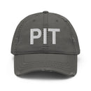PIT Pittsburgh Airport Code Distressed Dad Hat