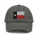 Black and Red Texas Flag Distressed Dad Hat