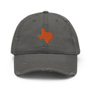 Orange Texas Distressed Dad Hat