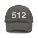 512 Austin Area Code Distressed Dad Hat