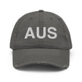 AUS Austin Airport Code Distressed Dad Hat