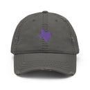Purple Texas Distressed Dad Hat