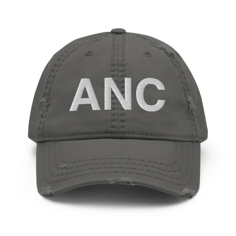 ANC Anchorage Airport Code Distressed Dad Hat