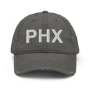 PHX Phoenix Airport Code Distressed Dad Hat