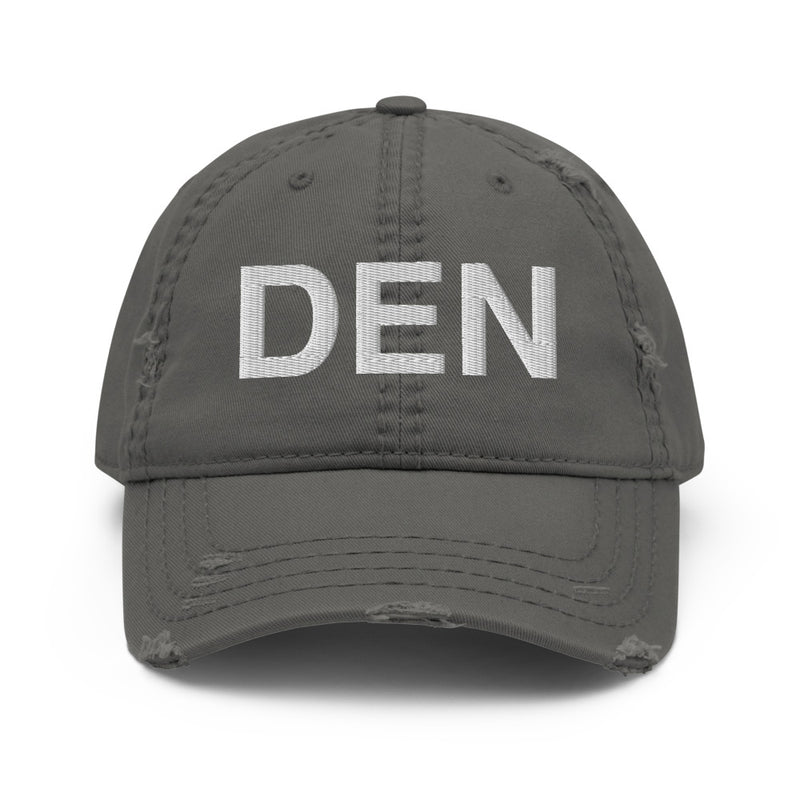 DEN Denver Airport Code Distressed Dad Hat