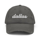 Cursive Dallas TX Distressed Dad Hat