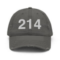 214 Dallas Area Code Distressed Dad Hat
