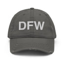 DFW Dallas Fort Worth Airport Code Distressed Dad Hat
