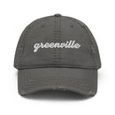 Cursive Greenville SC Distressed Dad Hat