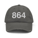 864 Greenville SC Area Code Distressed Dad Hat