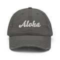 Cursive Aloha Distressed Dad Hat