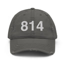 814 Erie Area Code Distressed Dad Hat