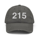 215 Philadelphia Area Code Distressed Dad Hat