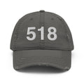 518 Upstate NY Area Code Distressed Dad Hat