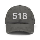 518 Upstate NY Area Code Distressed Dad Hat