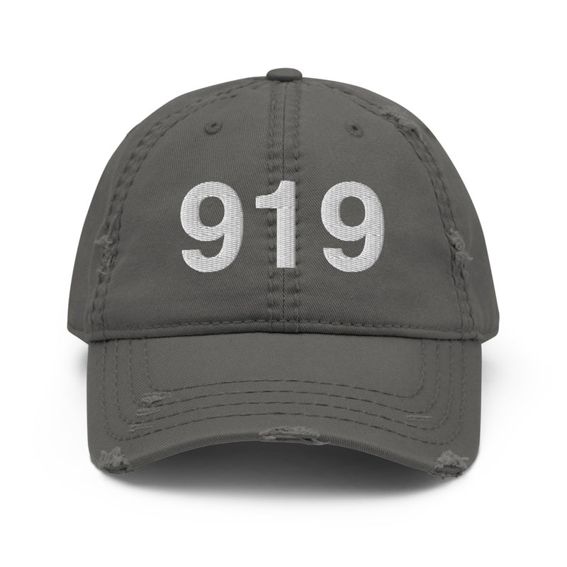 919 Raleigh NC Area Code Distressed Dad Hat