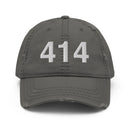 414 Milwaukee Area Code Distressed Dad Hat