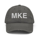 MKE Milwaukee Airport Code Distressed Dad Hat