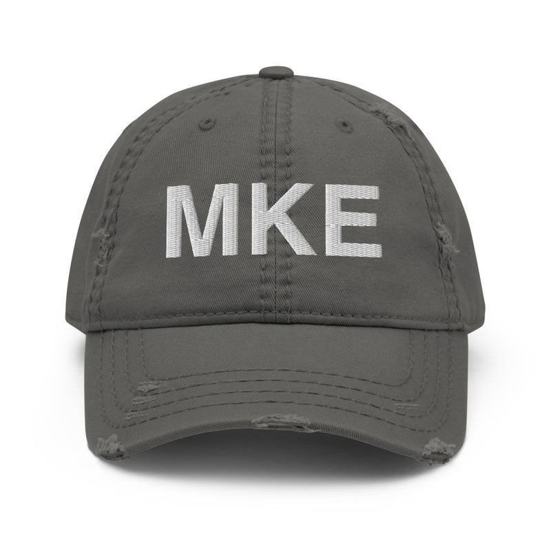 MKE Milwaukee Airport Code Distressed Dad Hat