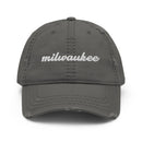 Cursive Milwaukee Distressed Dad Hat