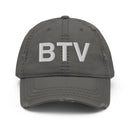 BTV Burlington Airport Code Distressed Dad Hat
