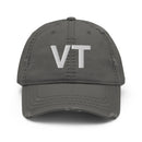 Vermont VT State Abbreviation Distressed Dad Hat