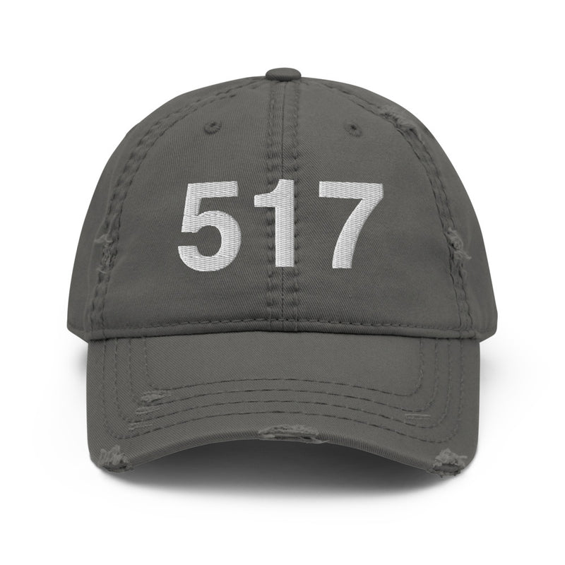 517 Lansing MI Area Code Distressed Dad Hat