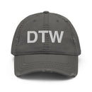 DTW Detroit MI Airport Code Distressed Dad Hat