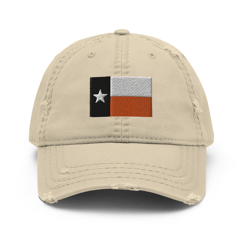 Orange Texas Flag Distressed Dad Hat