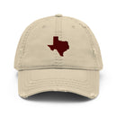 Maroon Texas Distressed Dad Hat