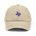 Purple Texas Distressed Dad Hat