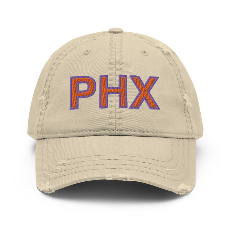 Orange and Purple PHX Phoenix Distressed Dad Hat