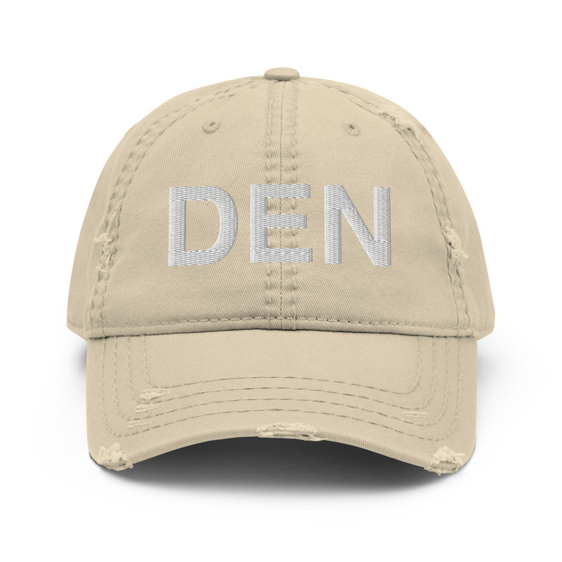 DEN Denver Airport Code Distressed Dad Hat