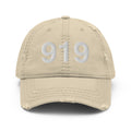 919 Raleigh NC Area Code Distressed Dad Hat