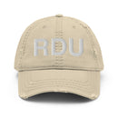 RDU Raleigh NC Airport Code Distressed Dad Hat