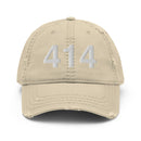 414 Milwaukee Area Code Distressed Dad Hat