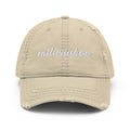 Cursive Milwaukee Distressed Dad Hat